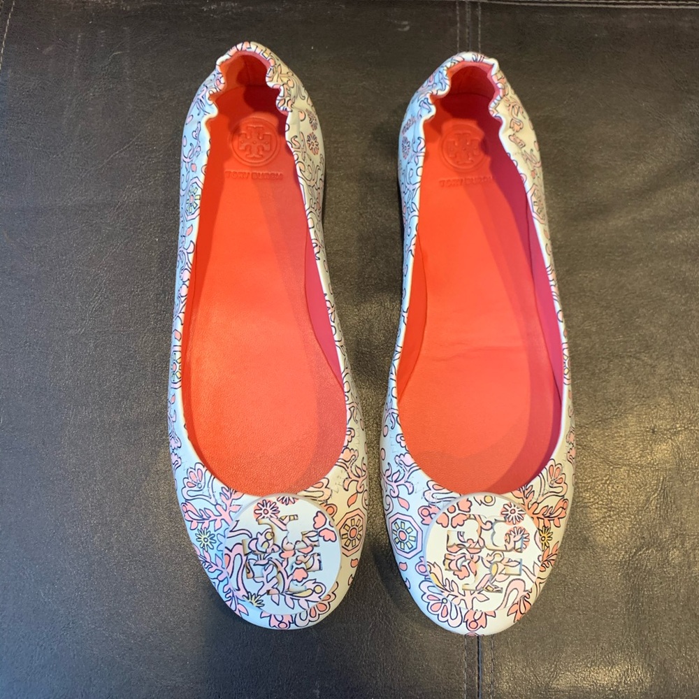 New Tory Burch Minnie Travel logo ballet flat sz 9